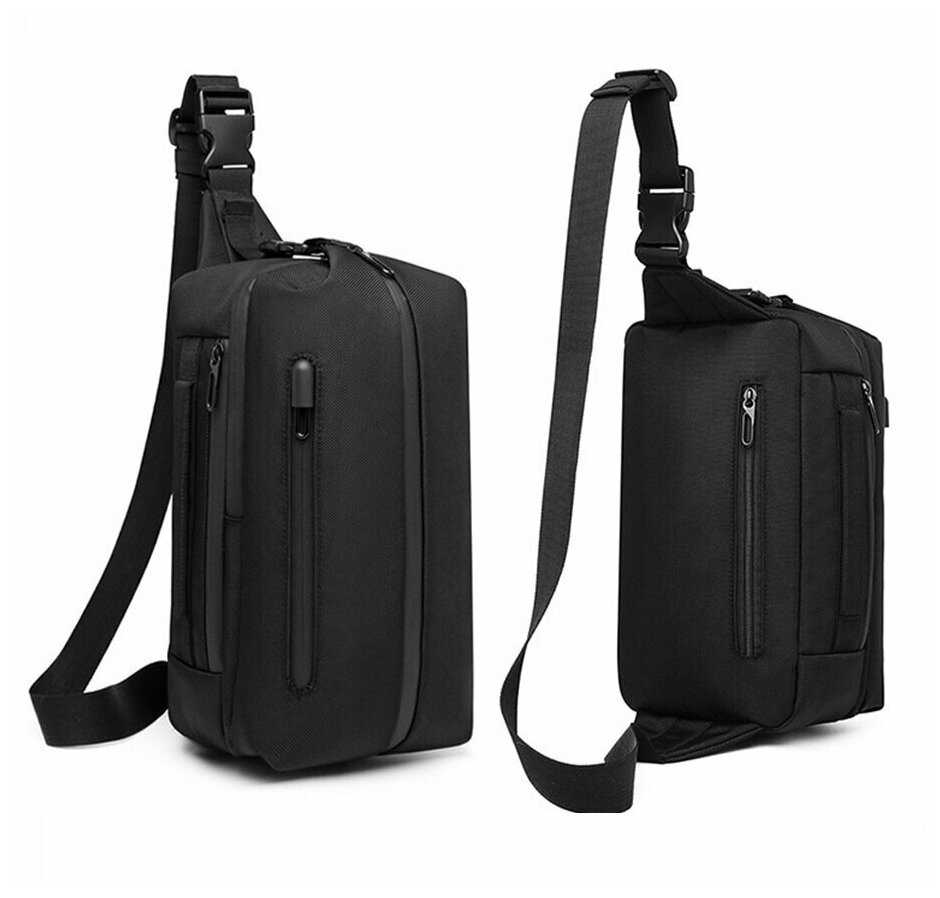 Рюкзак однолямочный Ozuko 9292S Black фотография 4