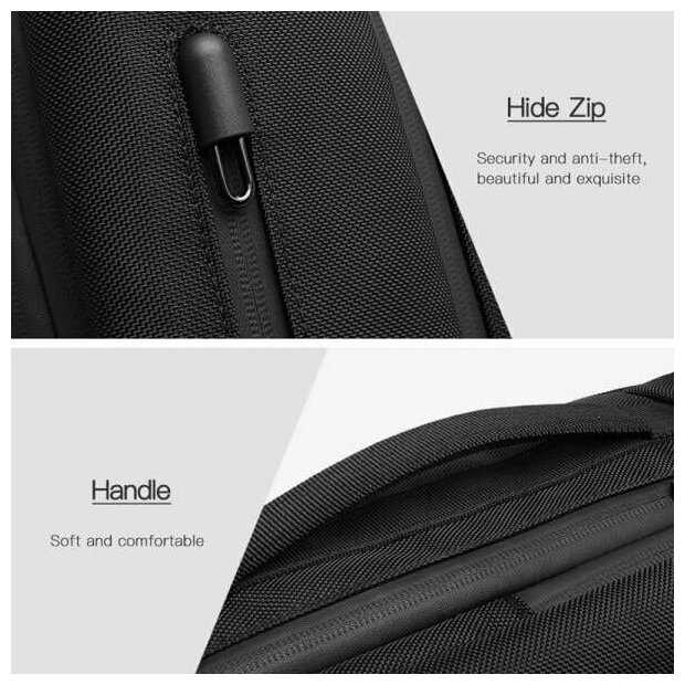 Рюкзак однолямочный Ozuko 9292S Black фотография 5