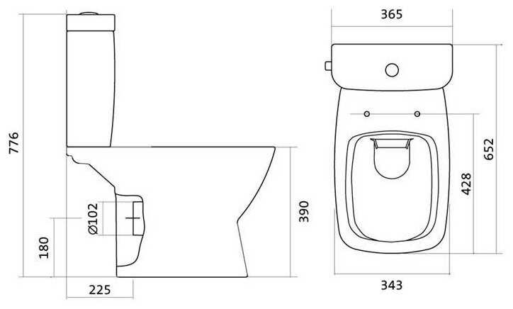 Унитаз-компакт Santek Нео rimless 1WH302418 с горизонтальным выпуском фотография 8