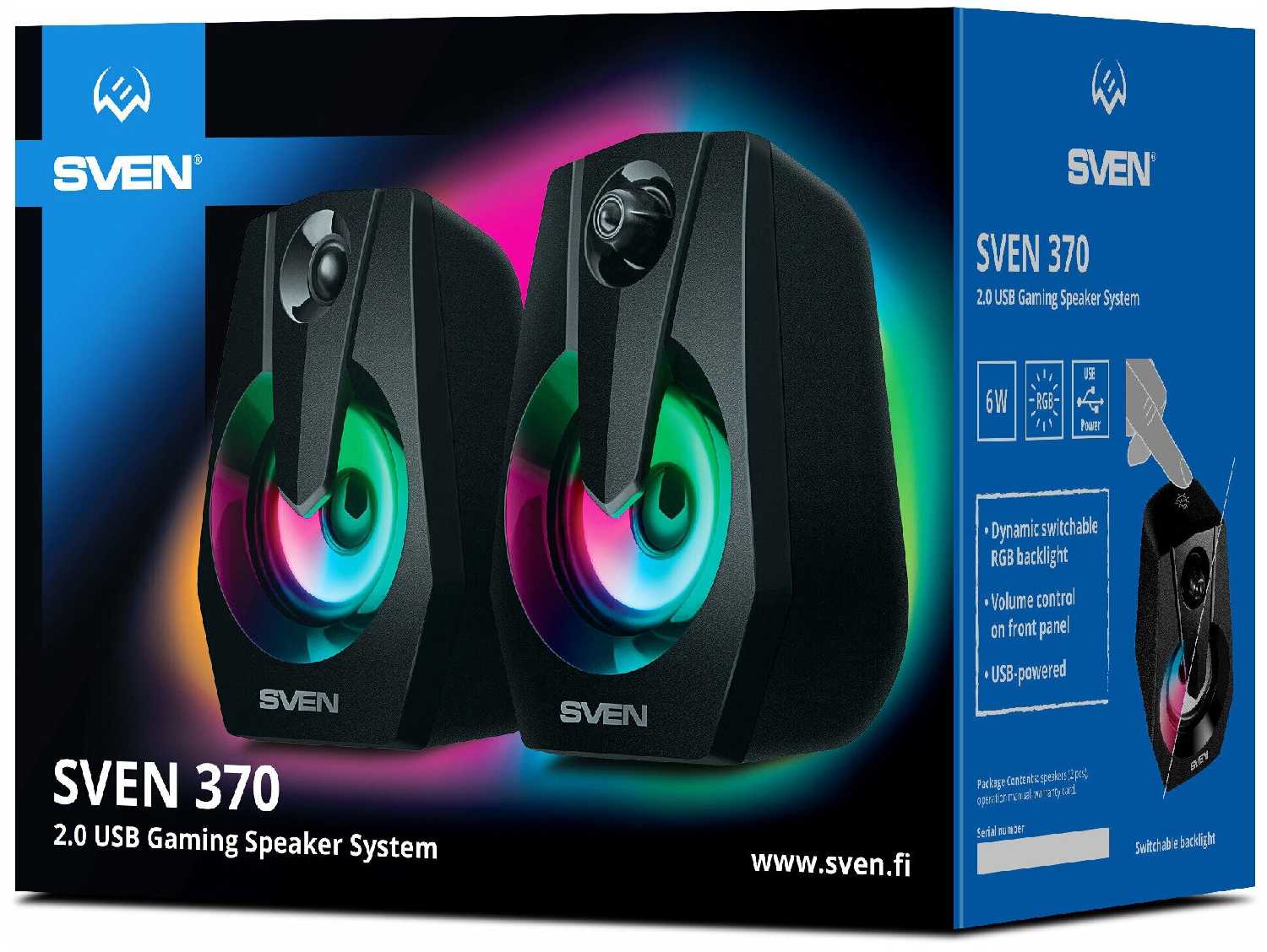 Акустическая система SVEN 370 USB 2.0 2x3 Вт (RMS) фотография 7