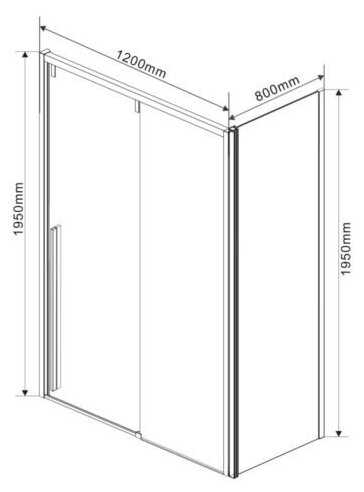 Душевой уголок Vincea Lugano VSR-1L8012CLB-1 120х80х195 профиль чёрный, стекло прозрачное фотография 3