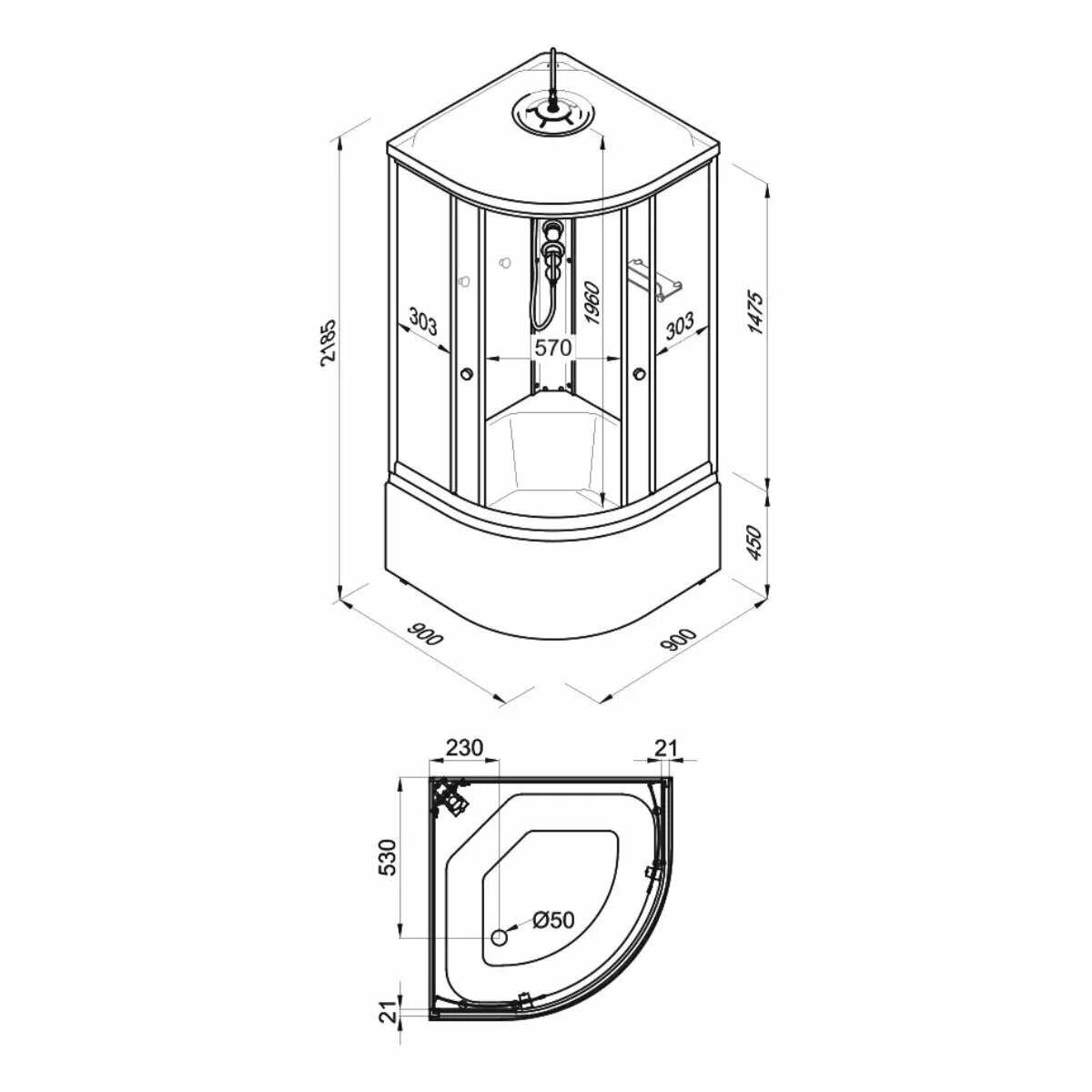 Душевая кабина Triton Ультра Б 90х90 (Щ0000039049) фотография 5
