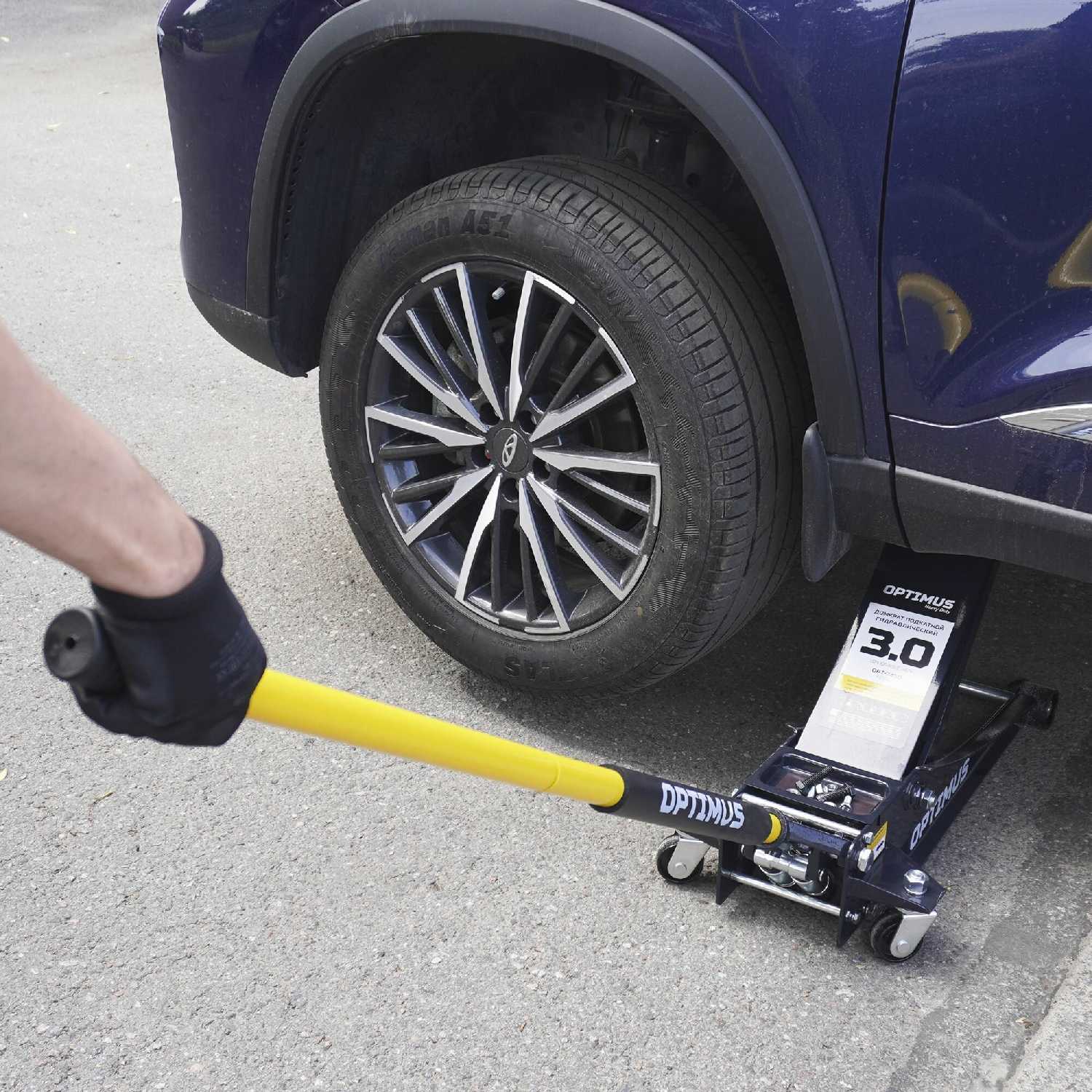 Домкрат подкатной гидравлический низкопрофильный 3 тонны (OPT-7450) фотография 14