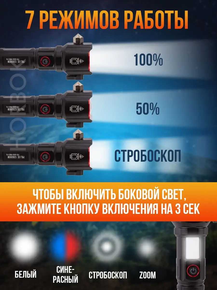 Фонарь Фонарь ручной аккумуляторный светодиодный фотография 2