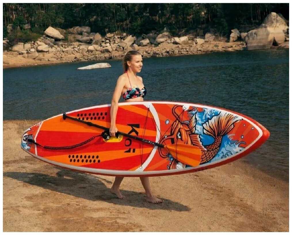 Сап борд полный комплект 350х84х15 / Sup board KOI 11.6 надувной для серфинга с веслом фотография 9