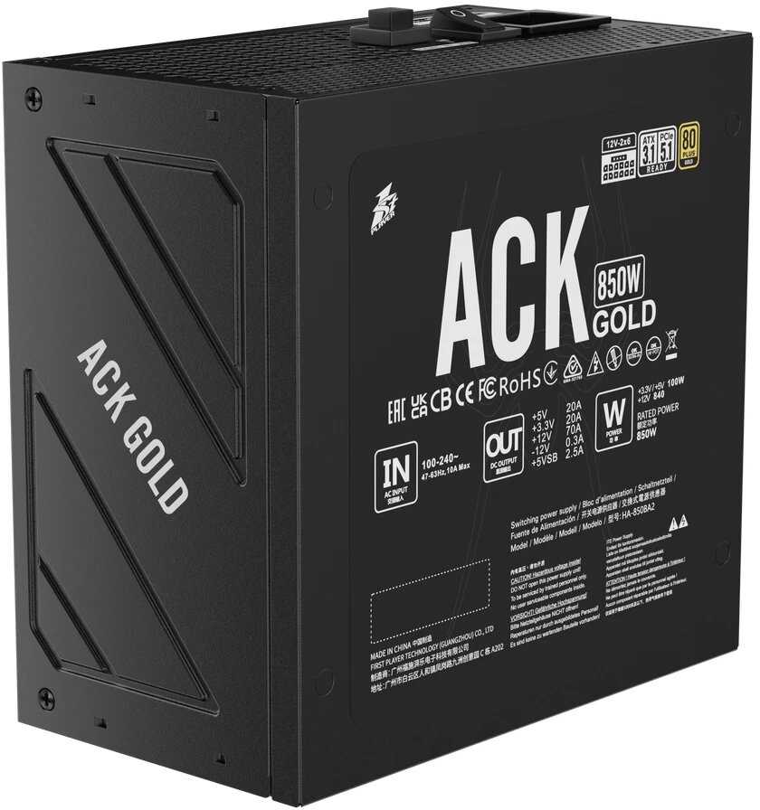 Блок питания 1STPLAYER ACK [ 850W, 80+ Gold, ATX3.1] [HA-850BA2-BK] фотография 6