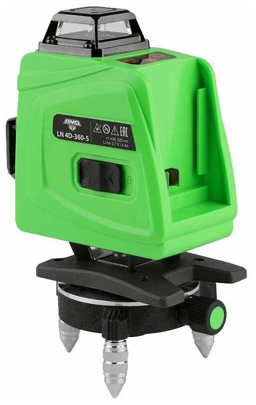 Лазерный уровень AMO LN 4D-360-5 с зеленым лучом фотография 6