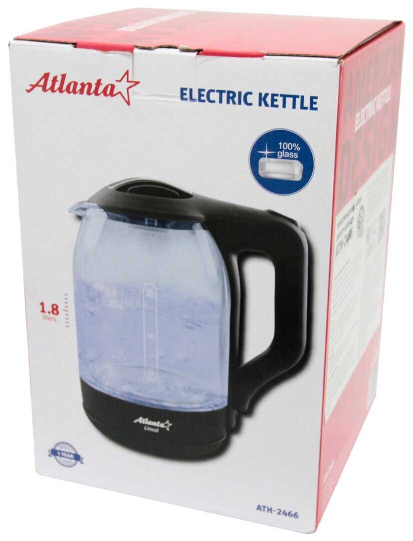 Чайник стеклянный электрический Atlanta ATH-2466 (black) фотография 5