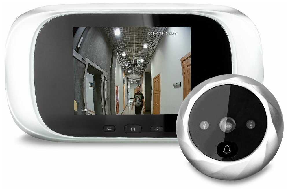 Видеоглазок для входной двери с монитором и звонком