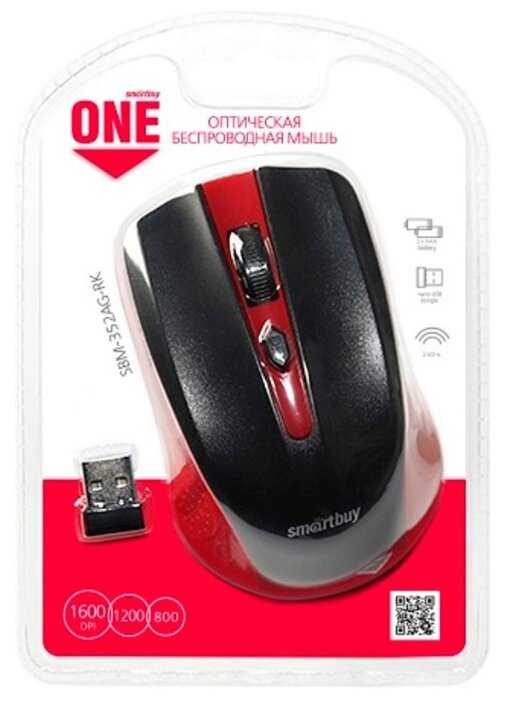 Мышь компьютерная Smartbuy ONE 352 (SBM-352AG-RK) красно-черная фотография 2
