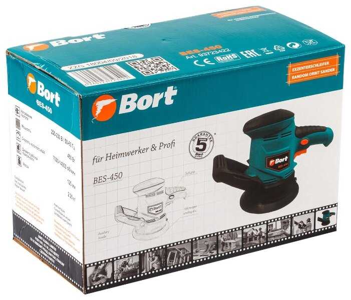 Эксцентриковая шлифмашина Bort BES-450 фотография 8