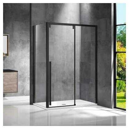 Душевой уголок Vincea Lugano VSR-1L9014CLB-1 140х90 см черный профиль без поддона