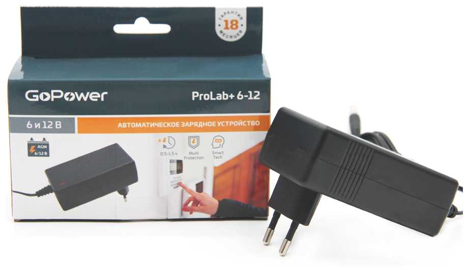 Зарядное устройство для свинцово-кислотных аккумуляторов 6 и 12V GoPower ProLab + 6-12 1.5A фотография 1