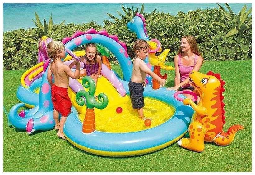 Intex бассейн Надувной игровой центр Диноленд 302 x 229 x 112 см фотография 2