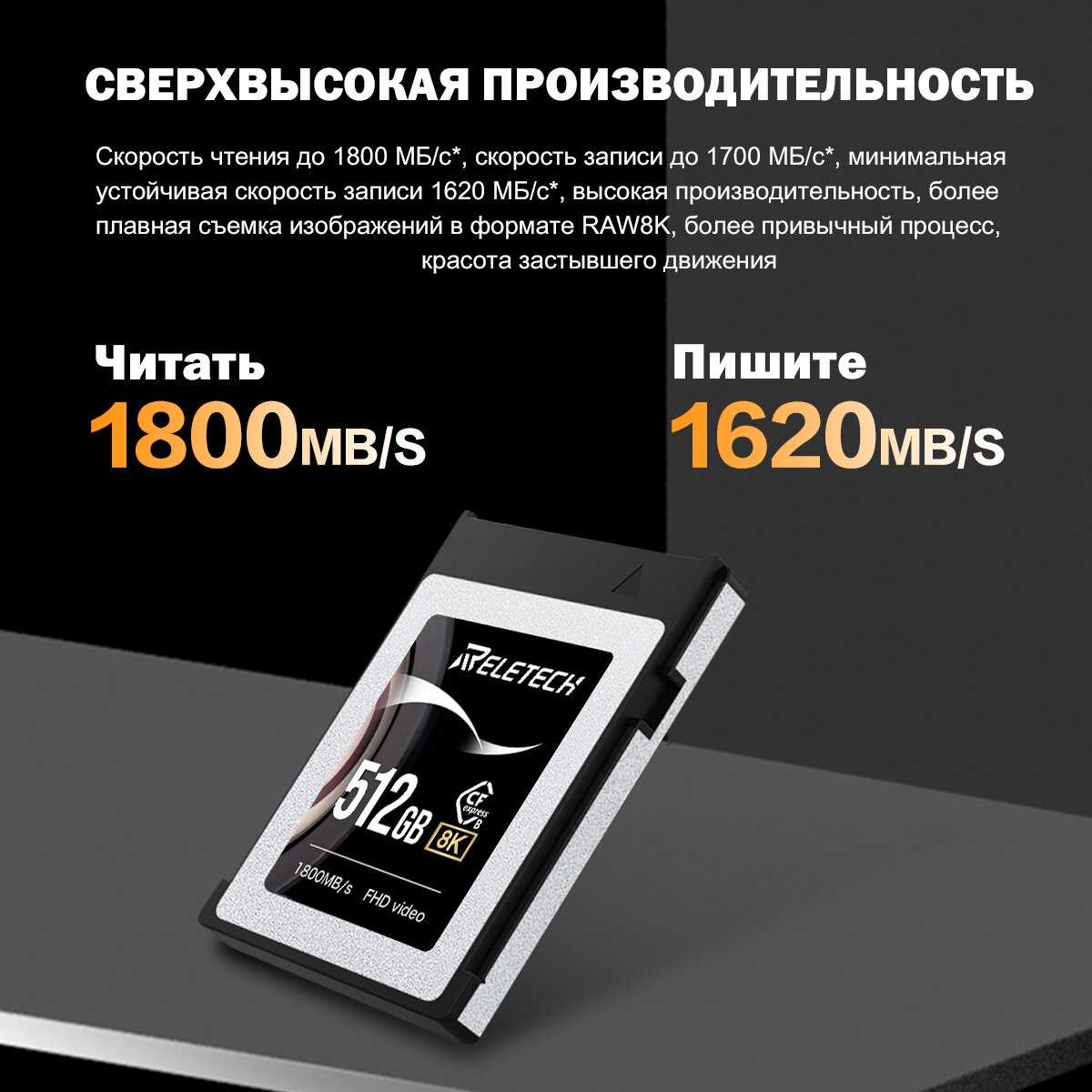 Карта памяти Reletech CFexpress Тип B (2ТБ) фотография 22