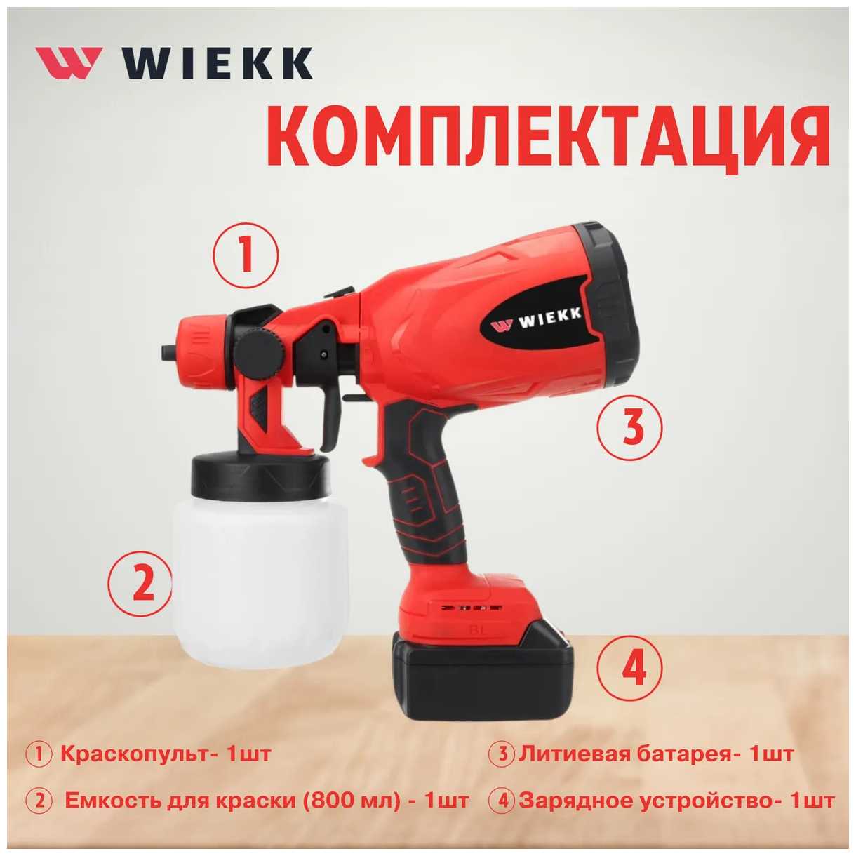 Краскопульт аккумуляторный WIEKK/ Краскопульт для покраски стен/ Краскопульт для водоэмульсионной краски фотография 6