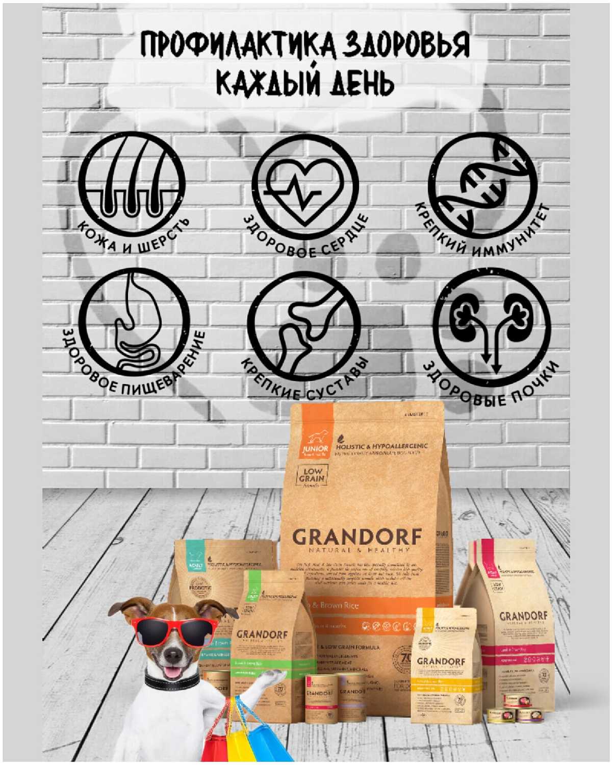 Корм для взрослых собак крупных пород Grandorf ягненок с индейкой фотография 4