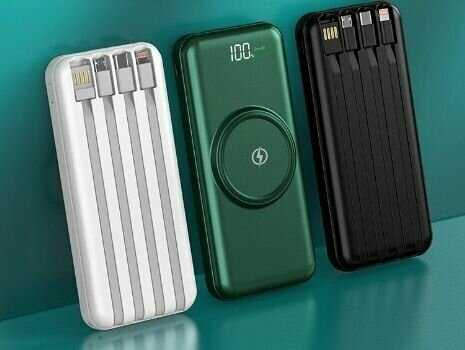 Универсальный Power Bank 20000mAh с беспроводной зарядкой фотография 2