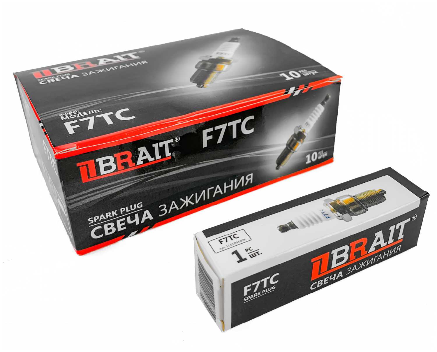 Свеча зажигания BRAIT F7TC для 4-х тактных двигателей 10 шт фотография 1