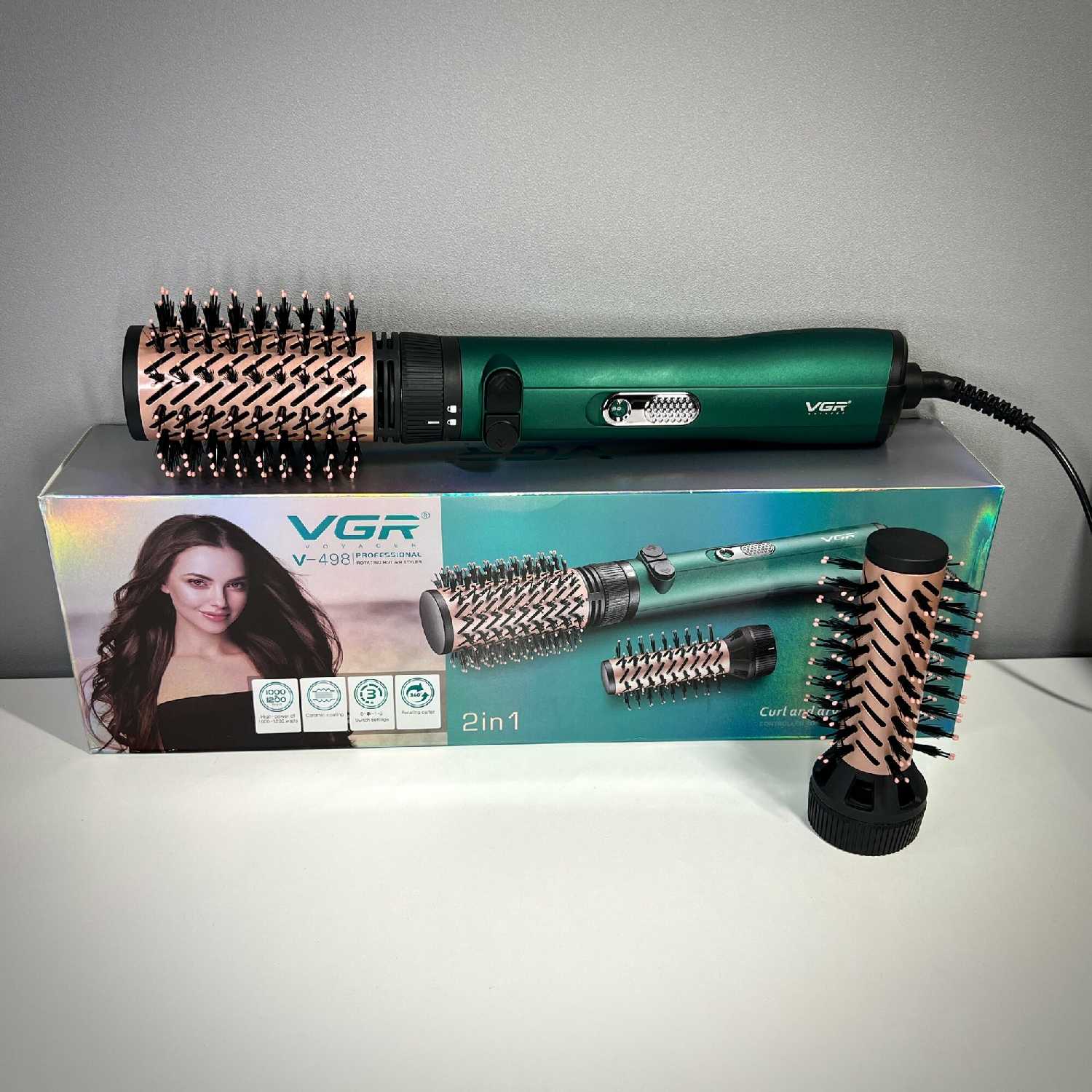 Фен-щетка Фен-щетка с вращением 2 в 1 фотография 1