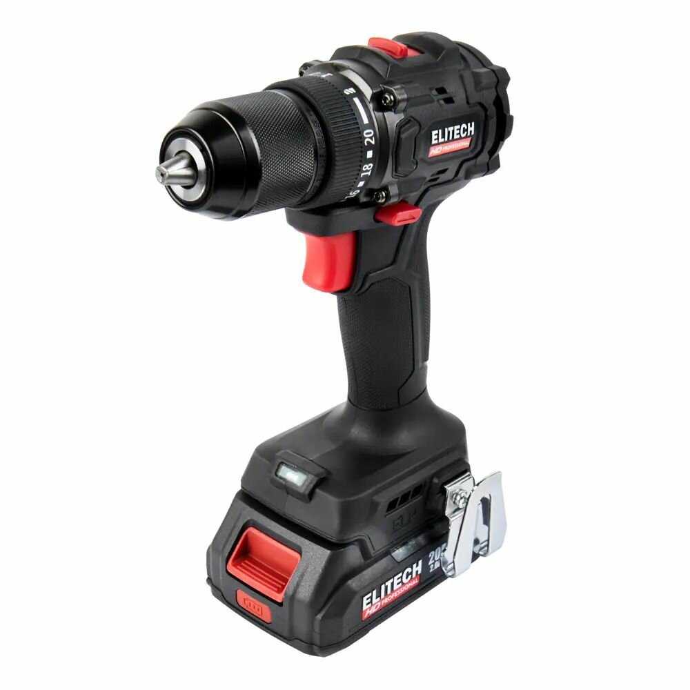 Дрель-шуруповерт аккумуляторная Elitech HD CD20SL2 фотография 11