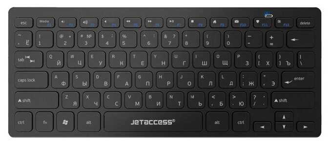 Беспроводная ультракомпактная Bluetooth-клавиатура JETACCESS Slim Line K8 BT Black фотография 3