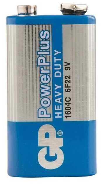 Батарейка GP PowerPlus MN1604 (6F22) Крона, солевая, OS1, цена за штуку, 288126