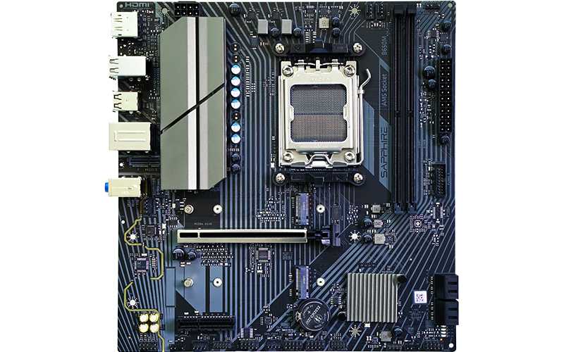 Материнская плата Sapphire B650M-E [mATX; 6+2+1(60A) цепи питания; 2x DDR5 (до 48GB); 2 слота SSD; без Wifi] фотография 1