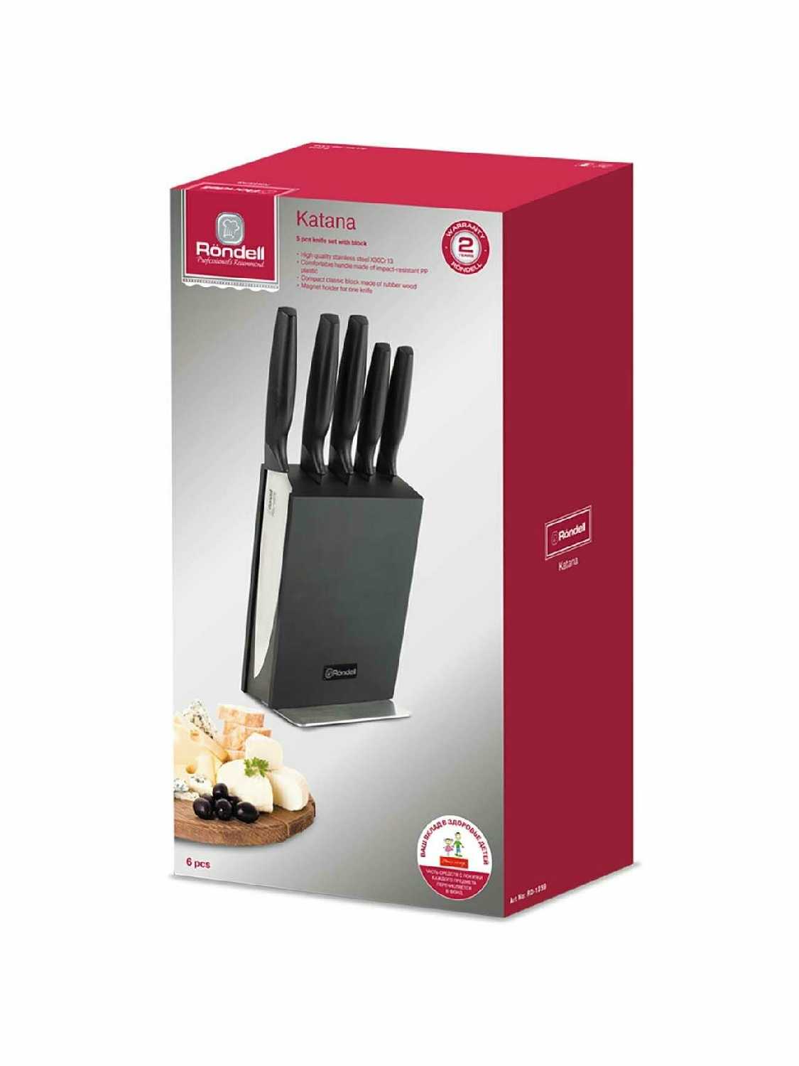 Набор ножей Rondell Katana [из 5 ножей в блоке] [1359] фотография 2