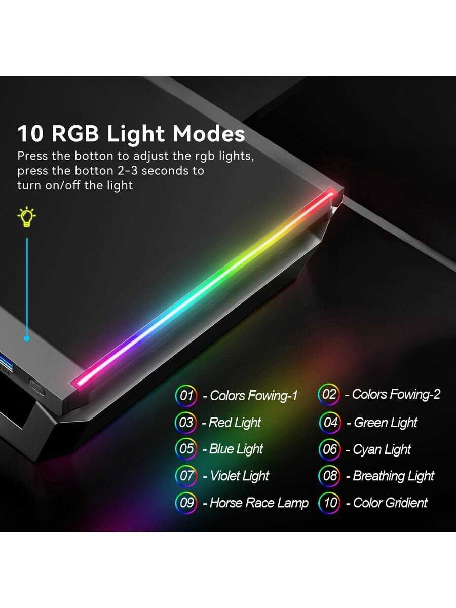 Подставка столик STM MS2RGB для монитора, моноблока, ноутбука, принтера, подсветка RGB, 4 порта USB 3.0 фотография 19