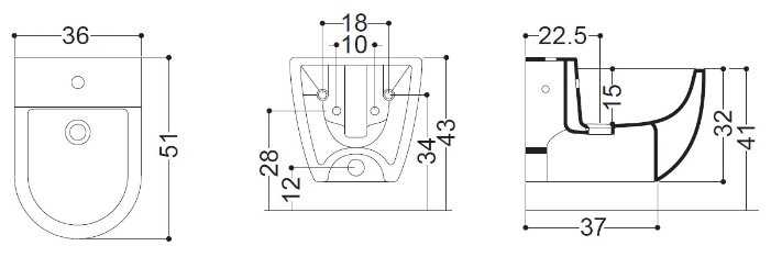 Биде подвесное AXA ONE 1402001 фотография 1