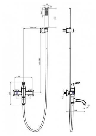 Смеситель Lemark Nubira LM6214ORB для ванны и душа, черная бронза фотография 3
