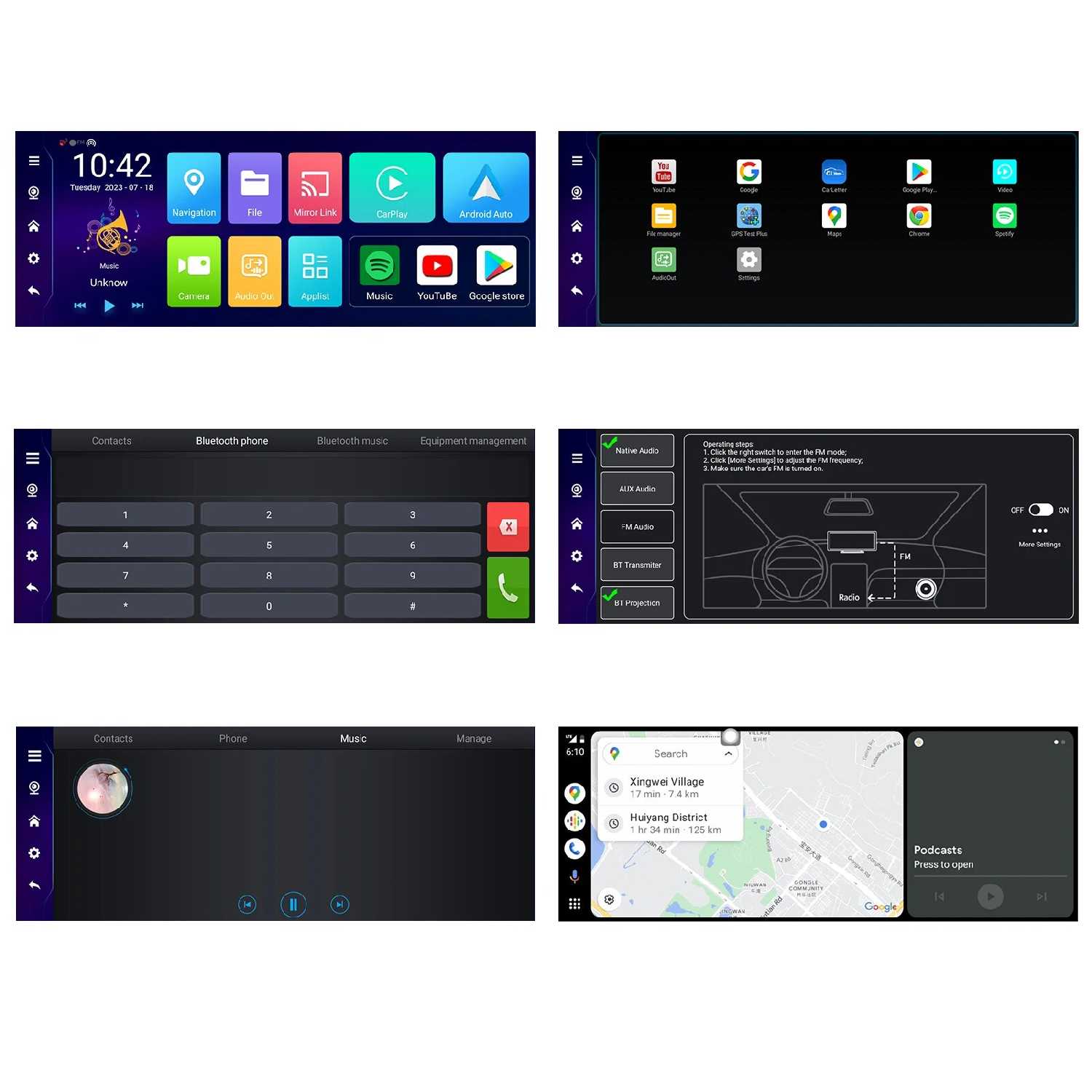 CarPlay Monitor Podofo CarPlay Monitor (8 Core 4+64GB) фотография 7