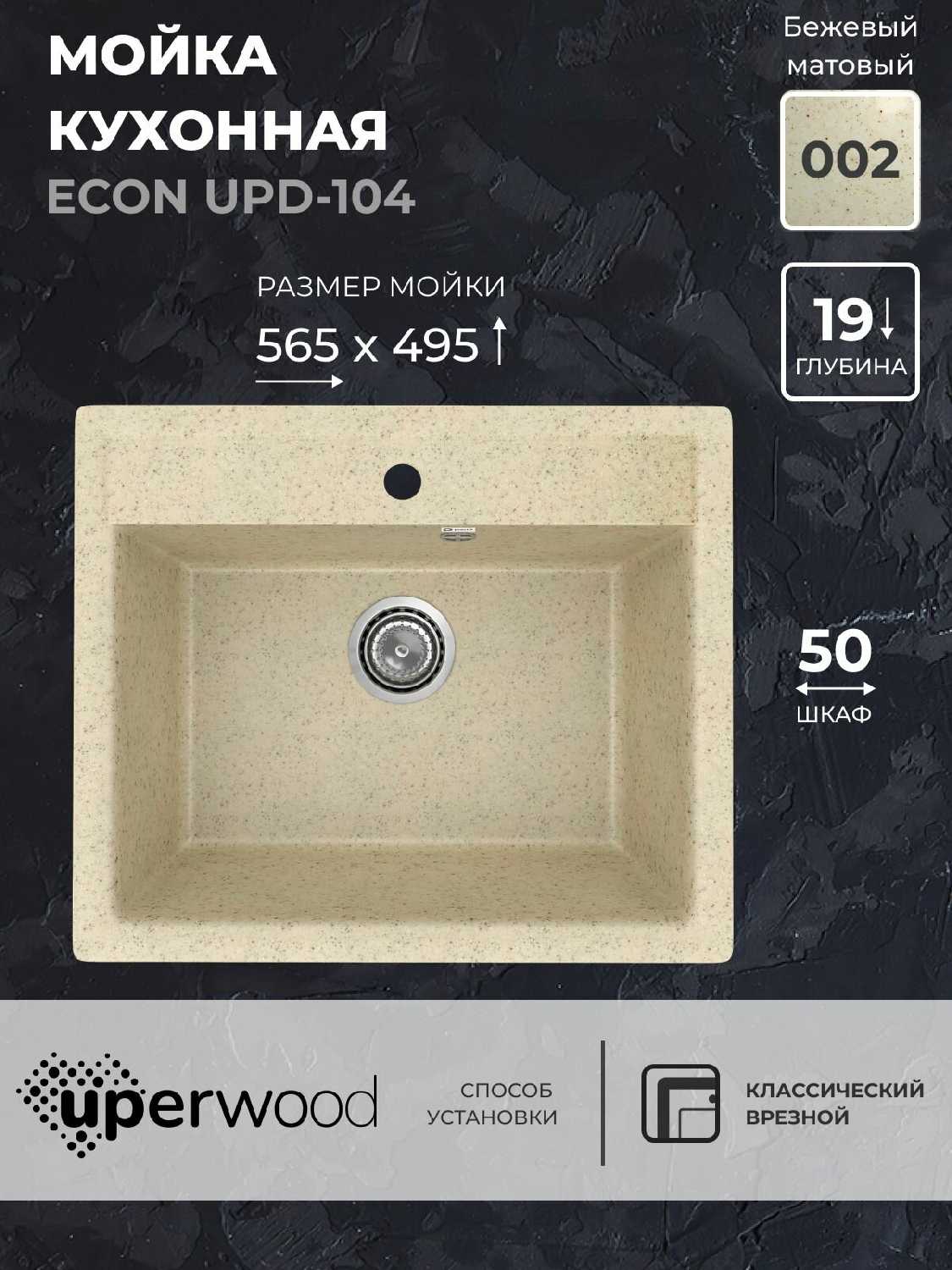Кухонная мойка Uperwood ECON UPD-104-001 фотография 14