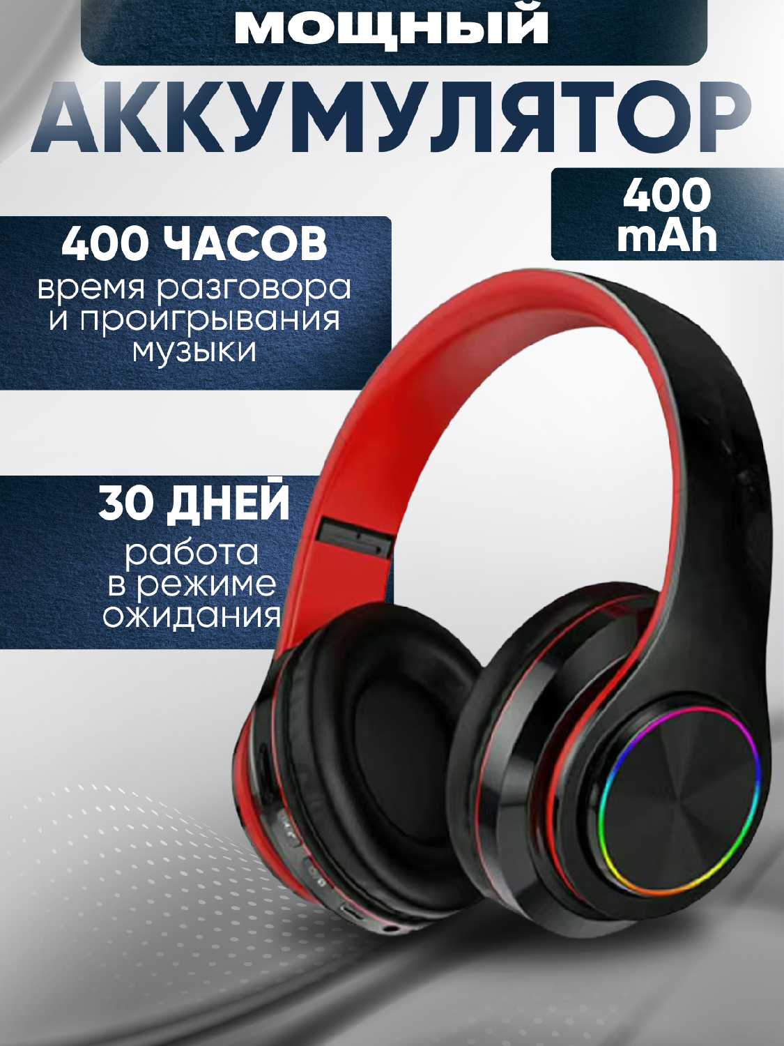 Наушники беспроводные накладные B39 (Bluetooth 5.0 / microSD /AUX / радио) фотография 17