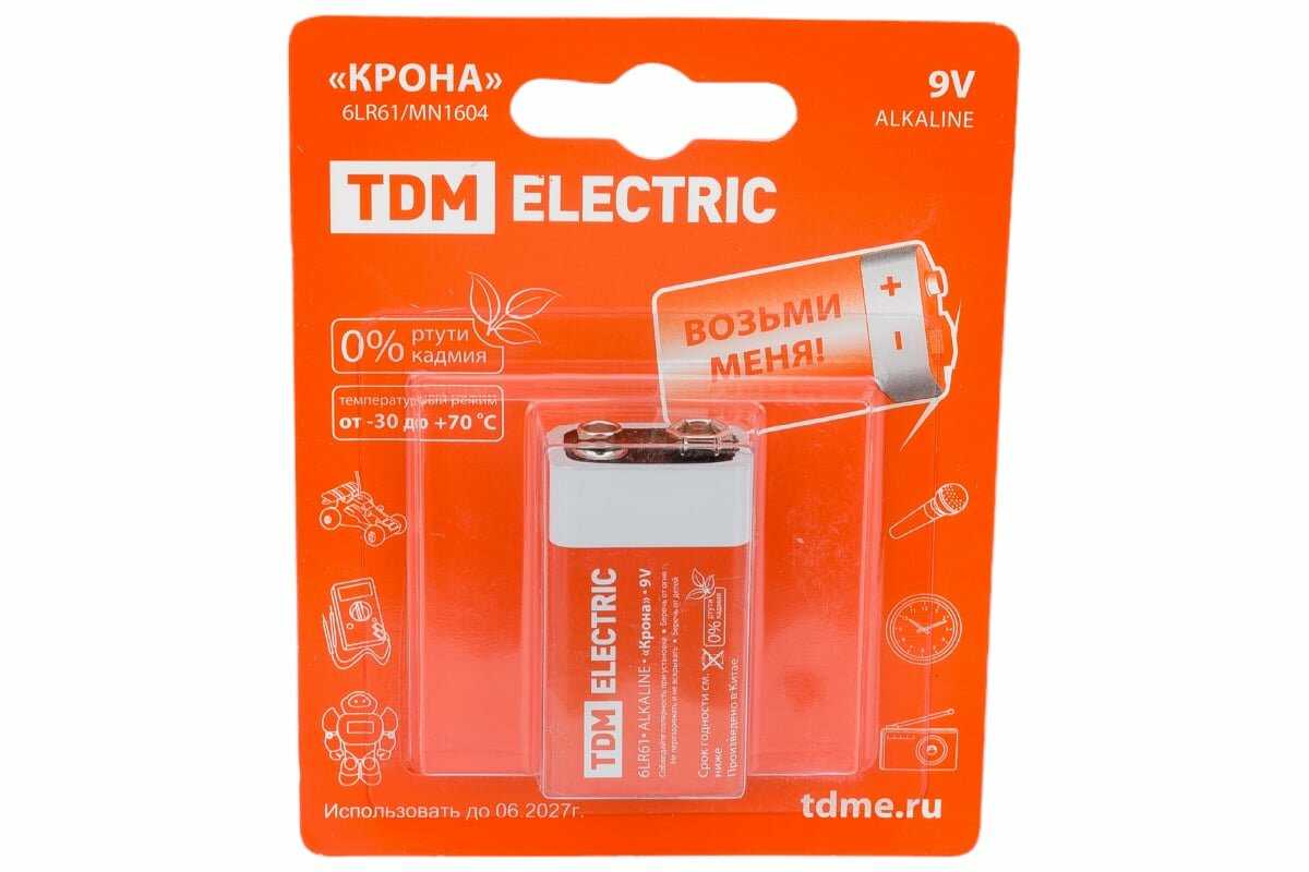 Щелочной элемент питания Крона 9V (6LR61) фотография 6