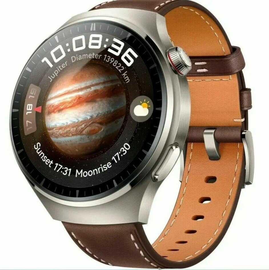 Смарт-часы HUAWEI Watch 4 Pro Titanium/Dark Brown Leather Strap