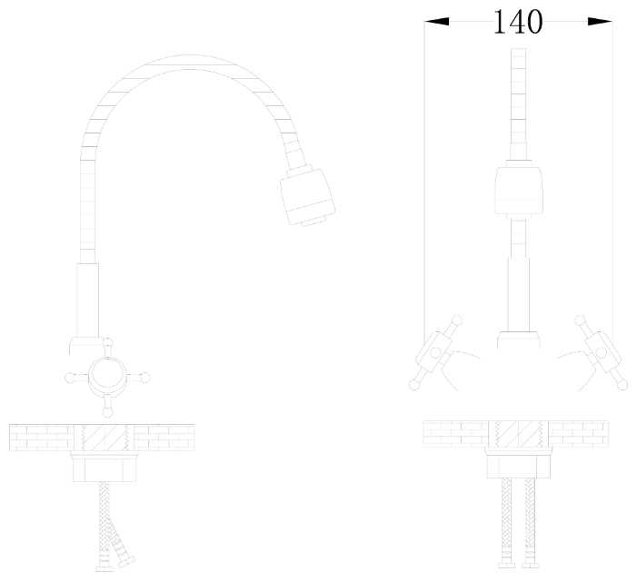 Смеситель для кухни (мойки) Ростовская Мануфактура Сантехники SL65-279F, вентильный фотография 1