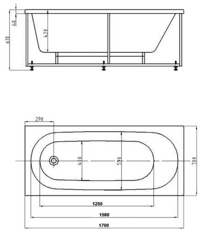 Ванна Aquatek Оберон 170x70 OBR170-0000027 акрил фотография 1