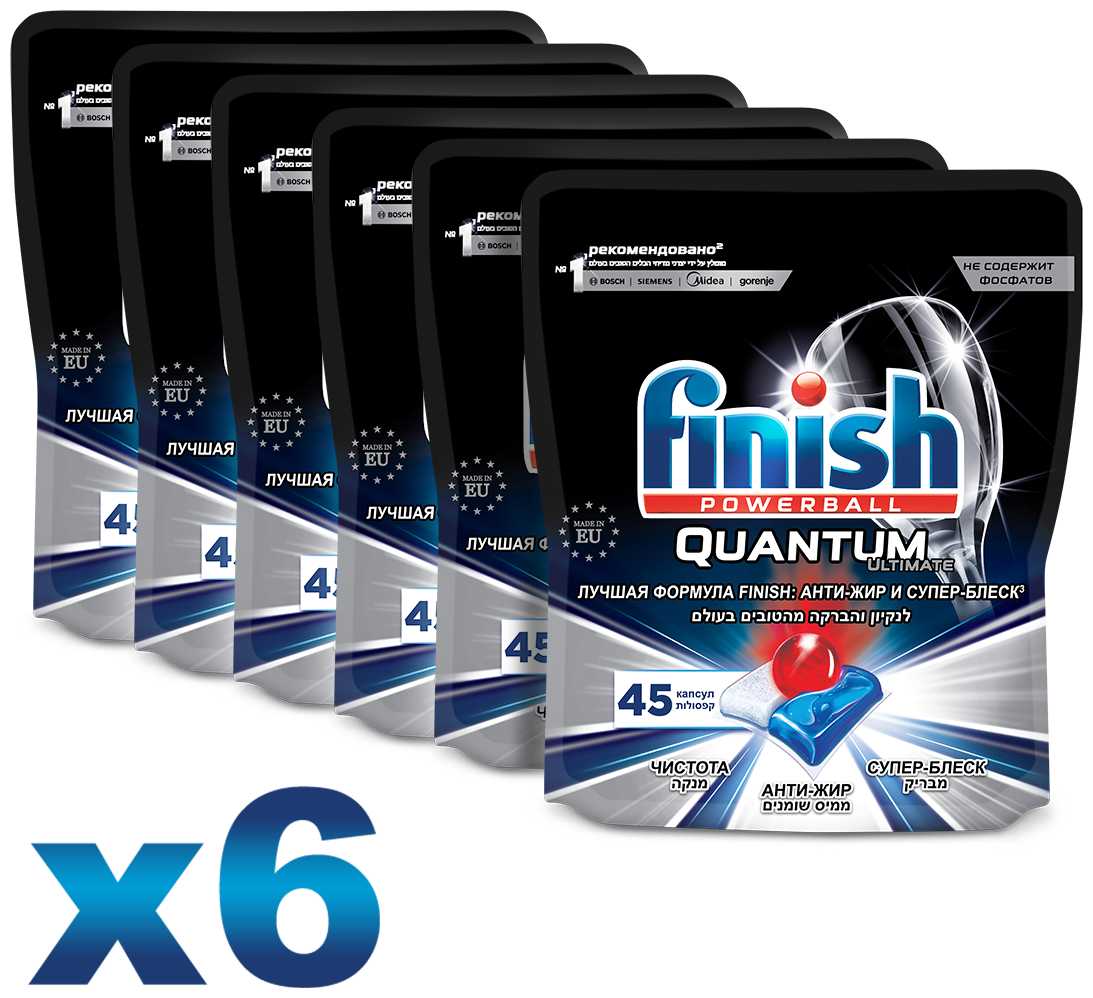 Капсулы для посудомоечной машины Finish Quantum Ultimate капсулы (original) дойпак фотография 13