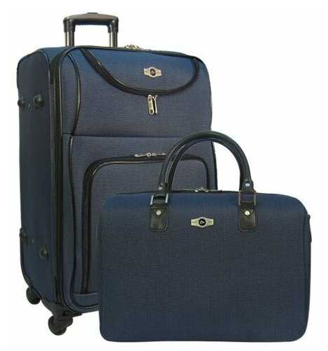 Набор: чемодан + сумочка Borgo Antico. 6088 dark blue 21/14
