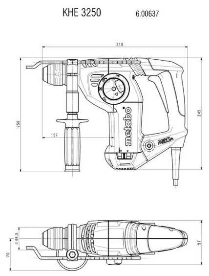 Перфоратор Metabo KHE 3250 (800 Вт) фотография 6