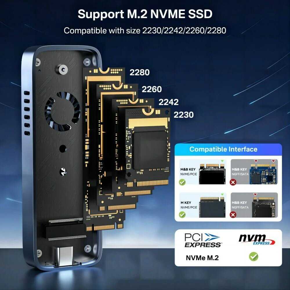 Внешний корпус ACASIS Внешний корпус для M.2 PCIe NVMe SSD (EC-6608Air) фотография 2