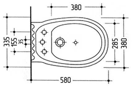 Биде напольное MIGLIORE Gianeta ML.GNT-25.832 BI с вертикальным выпуском фотография 2