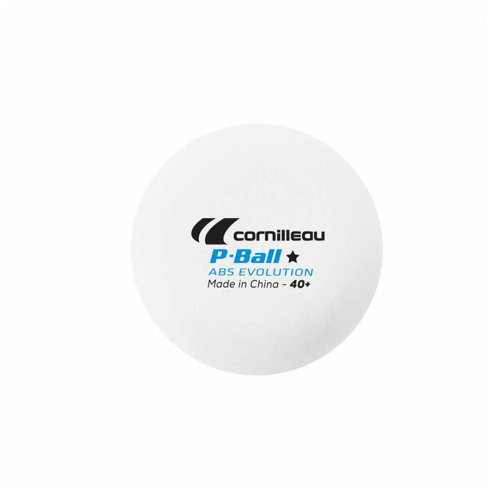 Мячи для настольного тенниса CORNILLEAU P-BALL ABS EVOLUTION 1*белый (3уп. по 6шт.) фотография 1