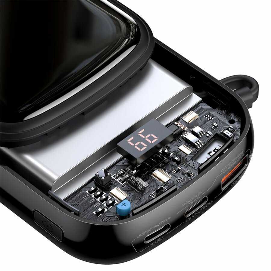 Портативный аккумулятор BASEUS Qpow Pro Digital Display (встроенный кабель Lightning, 3A, 20000 мА⋅ч) фотография 9