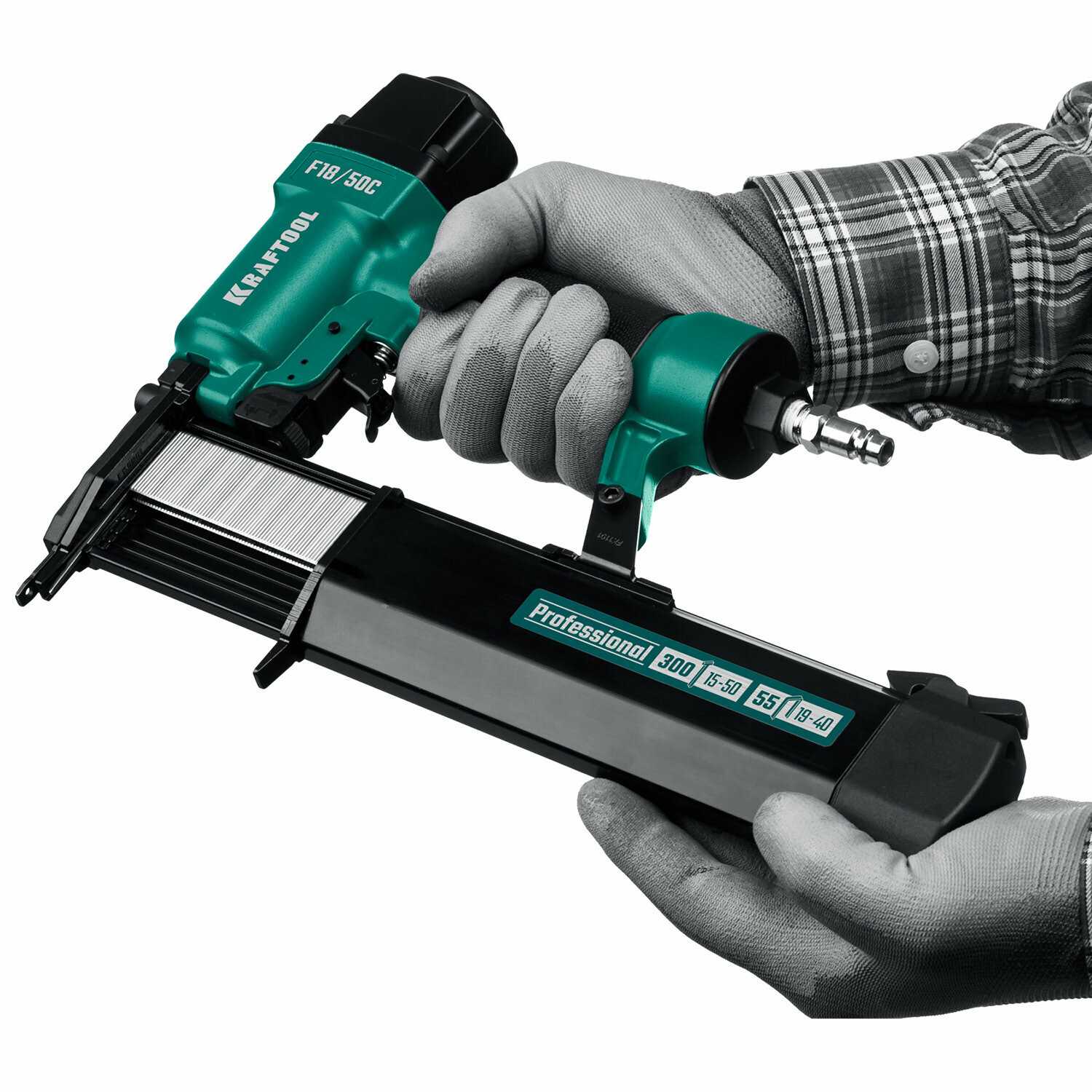 Нейлер-степлер пневматический KRAFTOOL 2-в-1 (31962) фотография 4