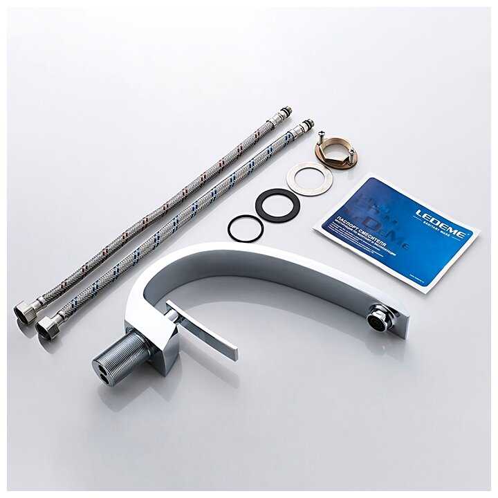 Смеситель для раковины (умывальника) Ledeme L1055-24, рычажный фотография 5