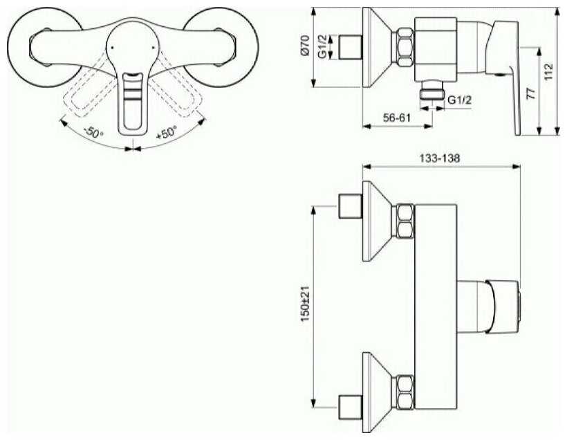 Смеситель для ванны VIDIMA Хайп BA398AA, рычажный фотография 8