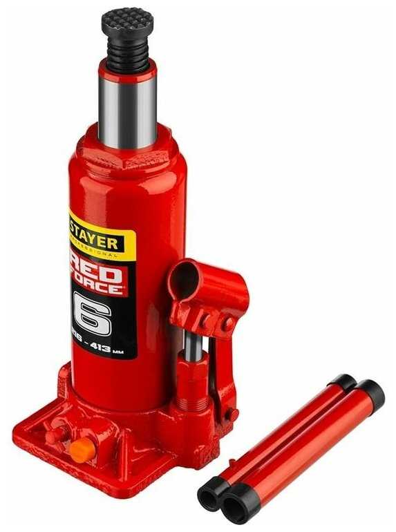 Домкрат бутылочный гидравлический STAYER 43160-6-K фотография 2